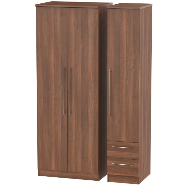 Sherwood - Tall Triple Plain 2 Drawer Wardrobe - Multiple colours available