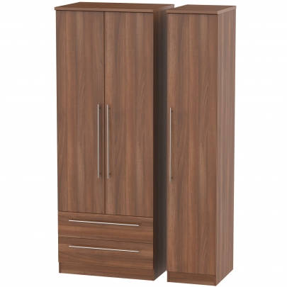 Welcome Furniture - Sherwood - Tall Triple 2 Drw Wardrobe - Multiple colours available - White